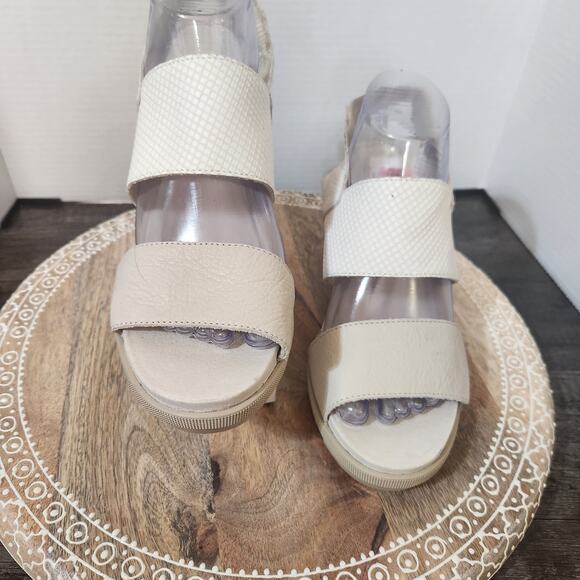 NWT Sorel Cream Beige Sea Salt Joanie II Hi Slingback Sandal Heels Women's 9 - Picture 5 of 11